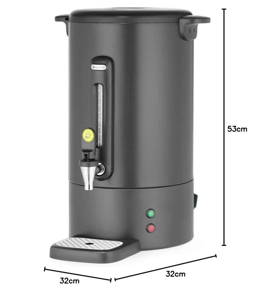 HENDI Perkolator - mattschwarz, Kaffeekanne, Kaffeezubreiter, Einwandiges, Edelstahlgehäuse, mit Pol