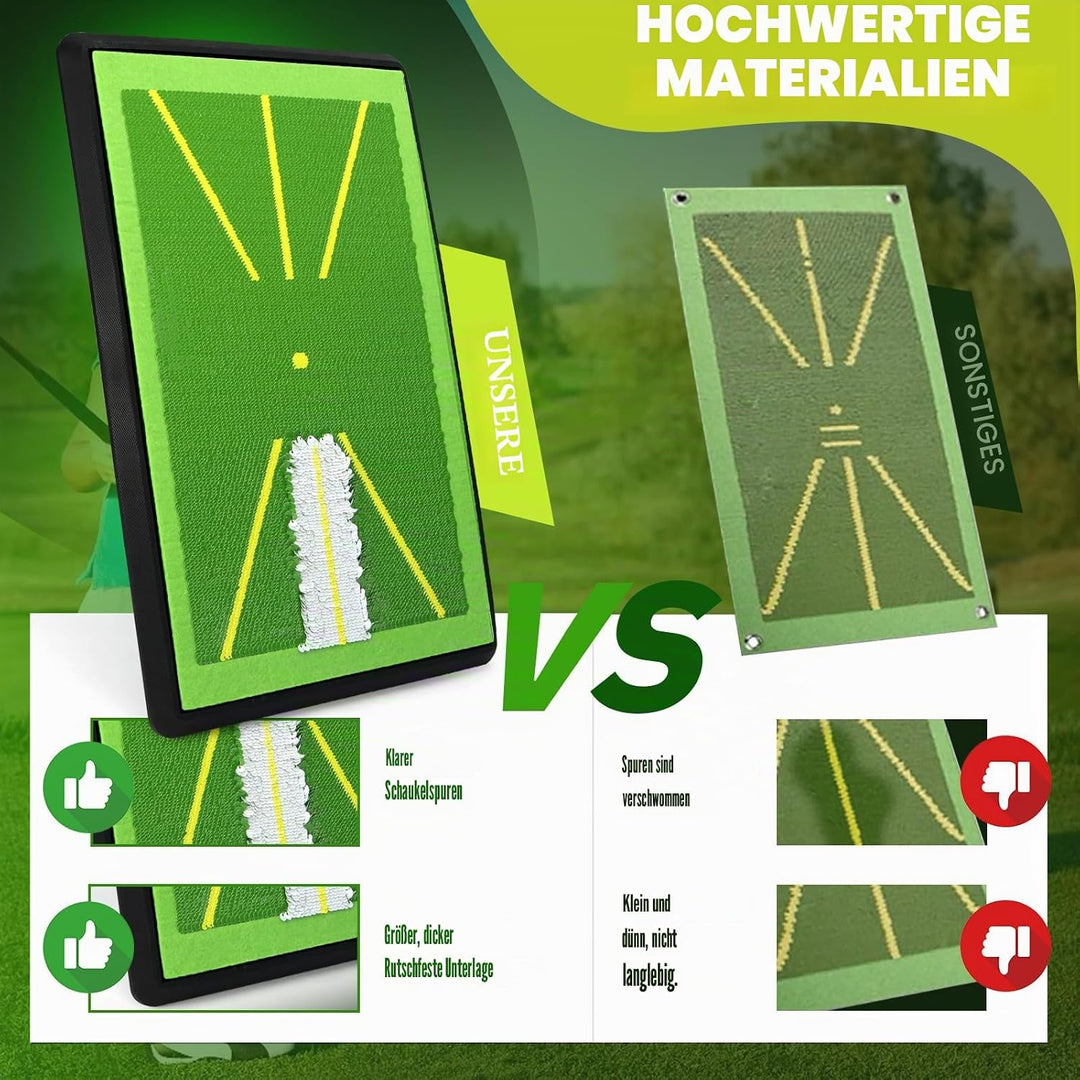 Golf Abschlagmatte Golfmatte mit 1 Austauschbar Golf Trainingshilfen Mat für Schlagbahn-Analyse, Rut