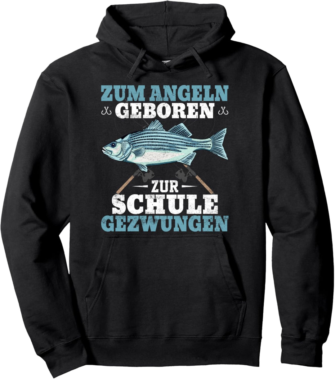 Zum Angeln geboren zur Schule gezwungen, Angler Junge Pullover Hoodie