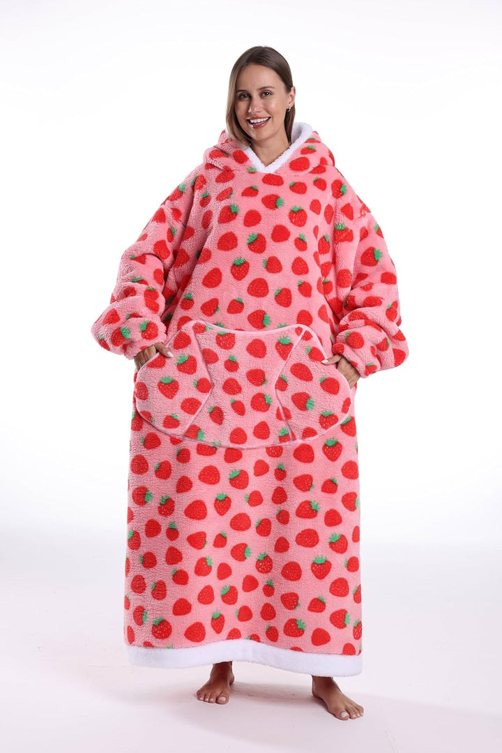 Lange Hoodie Decke mit Ärmeln für Damen & Erwachsene - Kuscheldecke mit Ärmeln - Weiche & Warme Deck