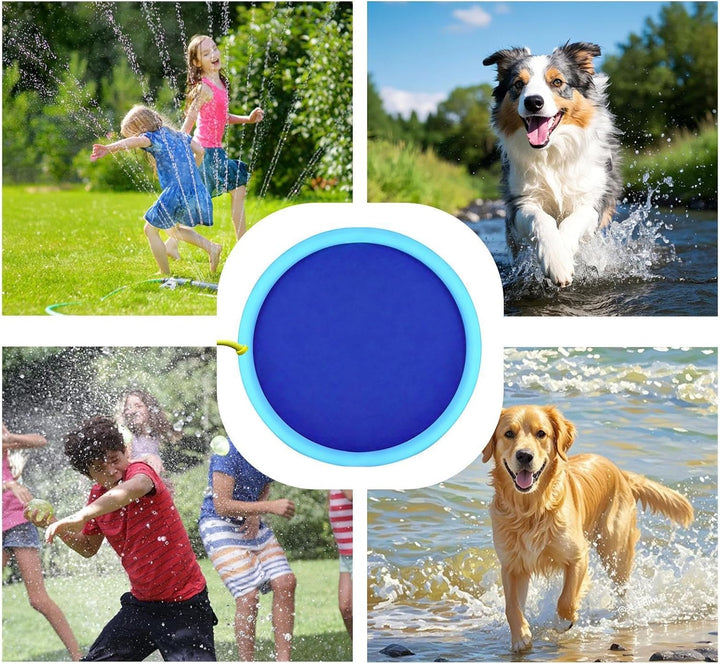 Wasserpad für Hunde Auslaufsicherer robuster Pool | Hunde Sprinkler Spielzeug Spielmatte für Haustie