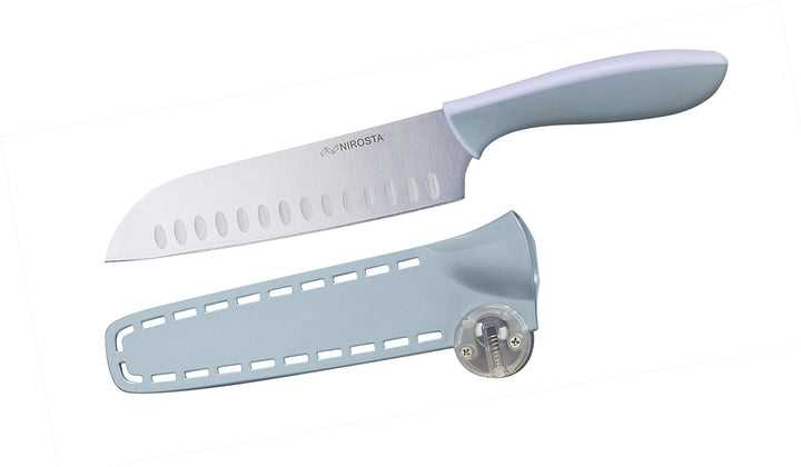 Nirosta Santokumesser EVERSHARP, Küchenmesser Edelstahl mit Soft-Touch Griff, mit nachschärfendem Kl