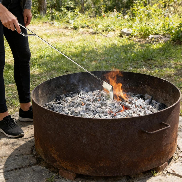 Kohlenharke,Edelstahl Reiniger Mit Langem,Asche Entfernungs Harke Für | Für BBQ, Feuerstellen, Holzö