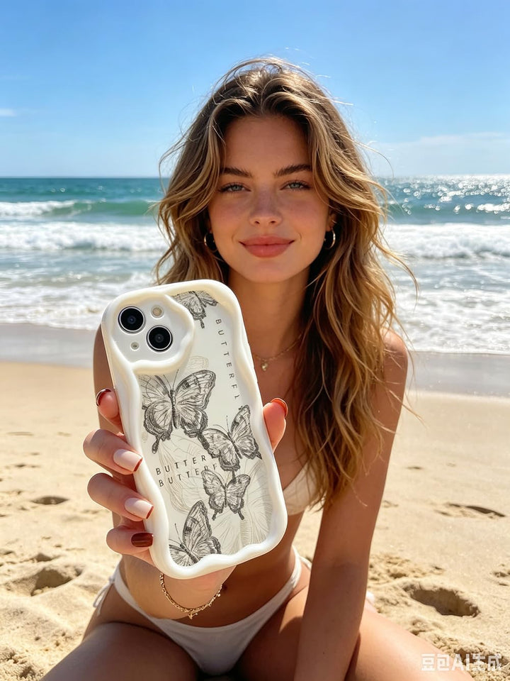 Schmetterling Welle Silikon Weich Hülle Kompatibel mit Samsung Galaxy A17 Weiss Samsung Galaxy A17 S