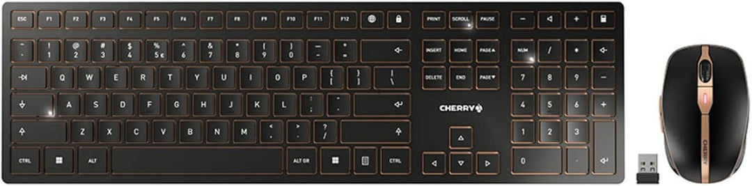 CHERRY DW 9000 Slim, Kabelloses Tastatur- und Maus-Set, EU-Layout (QWERTY), Bluetooth & 2,4 GHz Funk