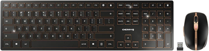 CHERRY DW 9000 Slim, Kabelloses Tastatur- und Maus-Set, EU-Layout (QWERTY), Bluetooth & 2,4 GHz Funk