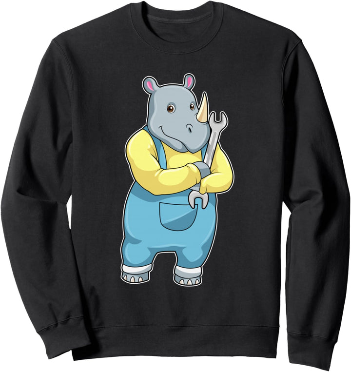 Nashorn Mechaniker Schraubenschlüssel Sweatshirt