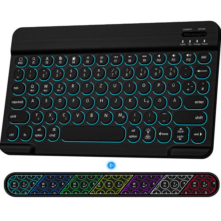 HUOBAO Bluetooth-Tastatur, kabellose Tastatur für iPad, iPhone, Android, Windows, Ultraschlanke wied