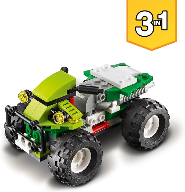 LEGO 31123 Creator 3-in-1 Geländebuggy, Quad, Kompaktlader, Spielzeug-Fahrzeuge für Kinder ab 7 Jahr