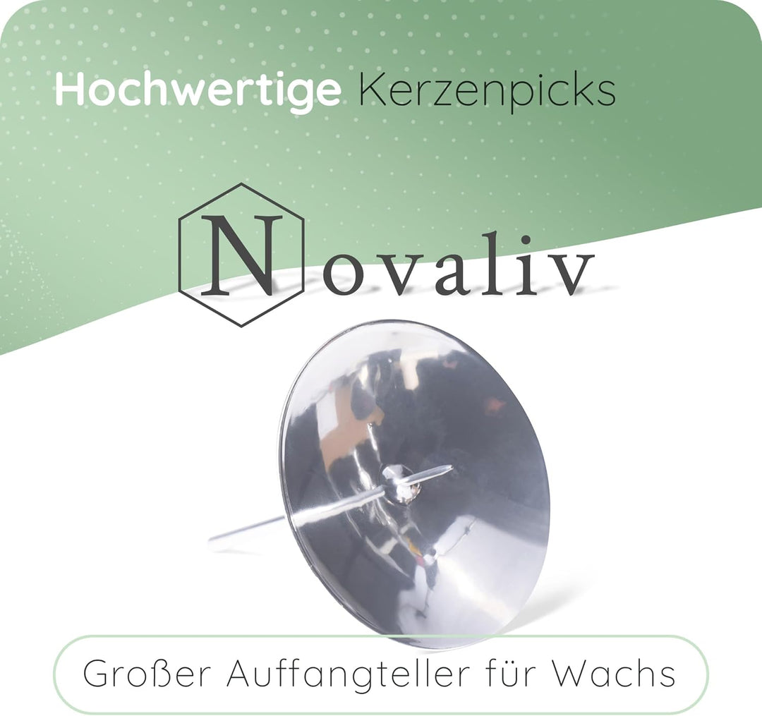 Novaliv 8X Kerzenhalter Stumpenkerze Adventskranz 7,5cm Silber Adventskranz Adventskerzenhalter Kerz