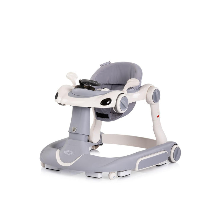 Chipolino Lauflernhilfe Happy Walker 5 in 1 Schaukelfunktion Musik Lichter Räder grau, grau