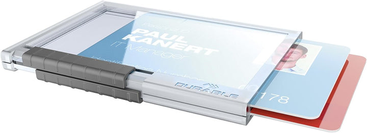 Durable Kartenhalter Pushbox Duo, 10 Stück, transparent, 892119 Für 2 Karten ohne Befestigung, Für 2