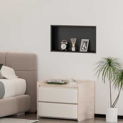 Neodrain Wandnische Edelstahl Duschnische Einzelregal Lagerung für Badezimmer 60 x 30 cm, Schwarz 60