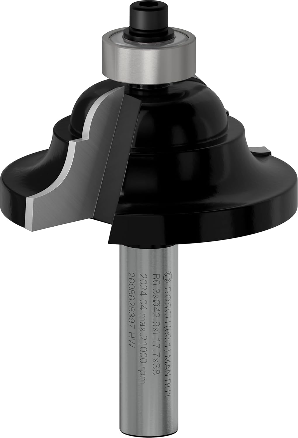 Bosch Professional 1x Kantenformfräser Standard for Wood (für Holz, Radius 6.3mm, Breite 15.1mm, Arb