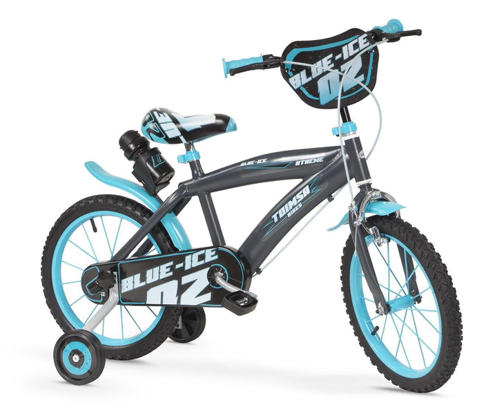 Kinderfahrrad Blue Ice 16 Zoll mit Stützrädern Trinkflasche 5-7 Jahre