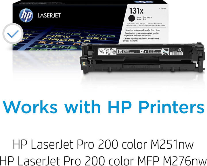 HP 131X (CF210X) Schwarz Original Toner mit hoher Reichweite für HP LaserJet Pro 200 Color M251, MFP