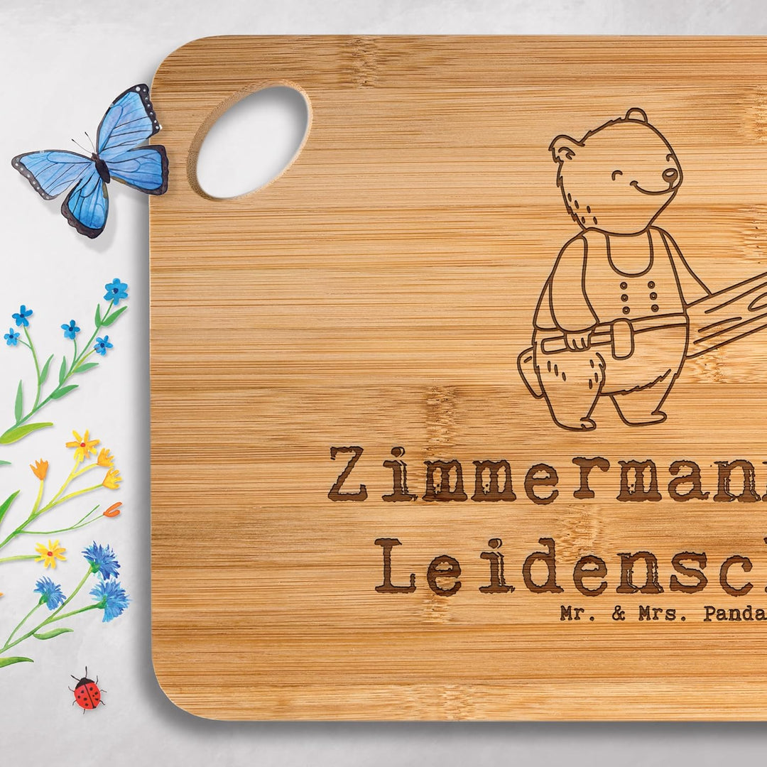 Mr. & Mrs. Panda Brett Zimmermann Leidenschaft - Geschenk, Frühstücksbrettchen, Schneidebrett, Frühs