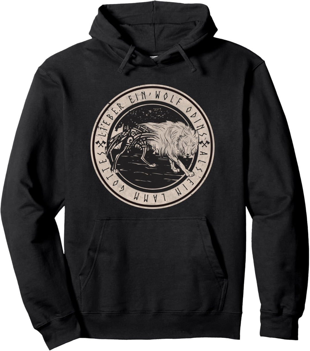 Nordische Mythologie Odin Wolf Valhalla Pullover Hoodie