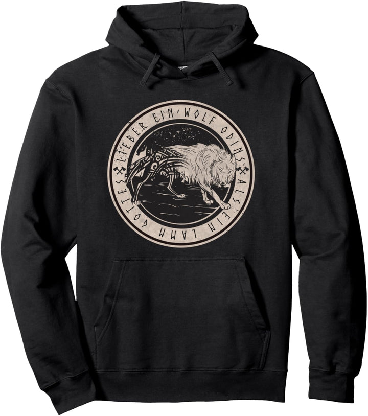 Nordische Mythologie Odin Wolf Valhalla Pullover Hoodie