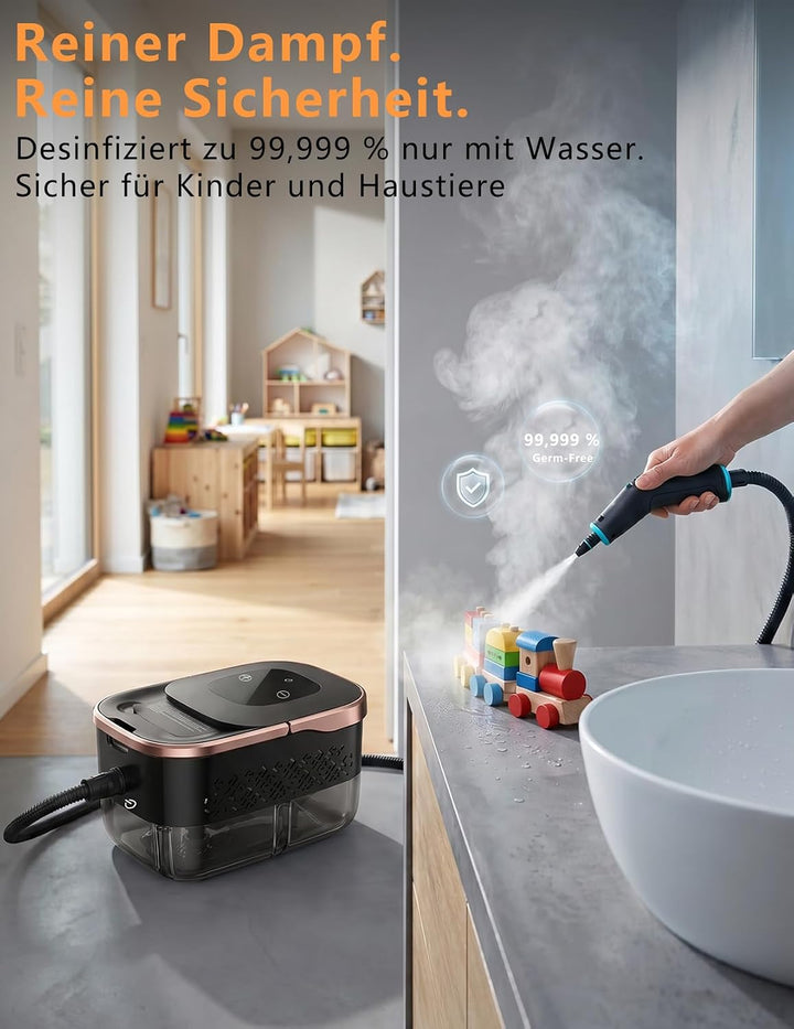 Dampfreiniger Für Alles | 1500W Dampfreiniger Handgerät | 1250ml Steam Cleaner | Handdampfreiniger M
