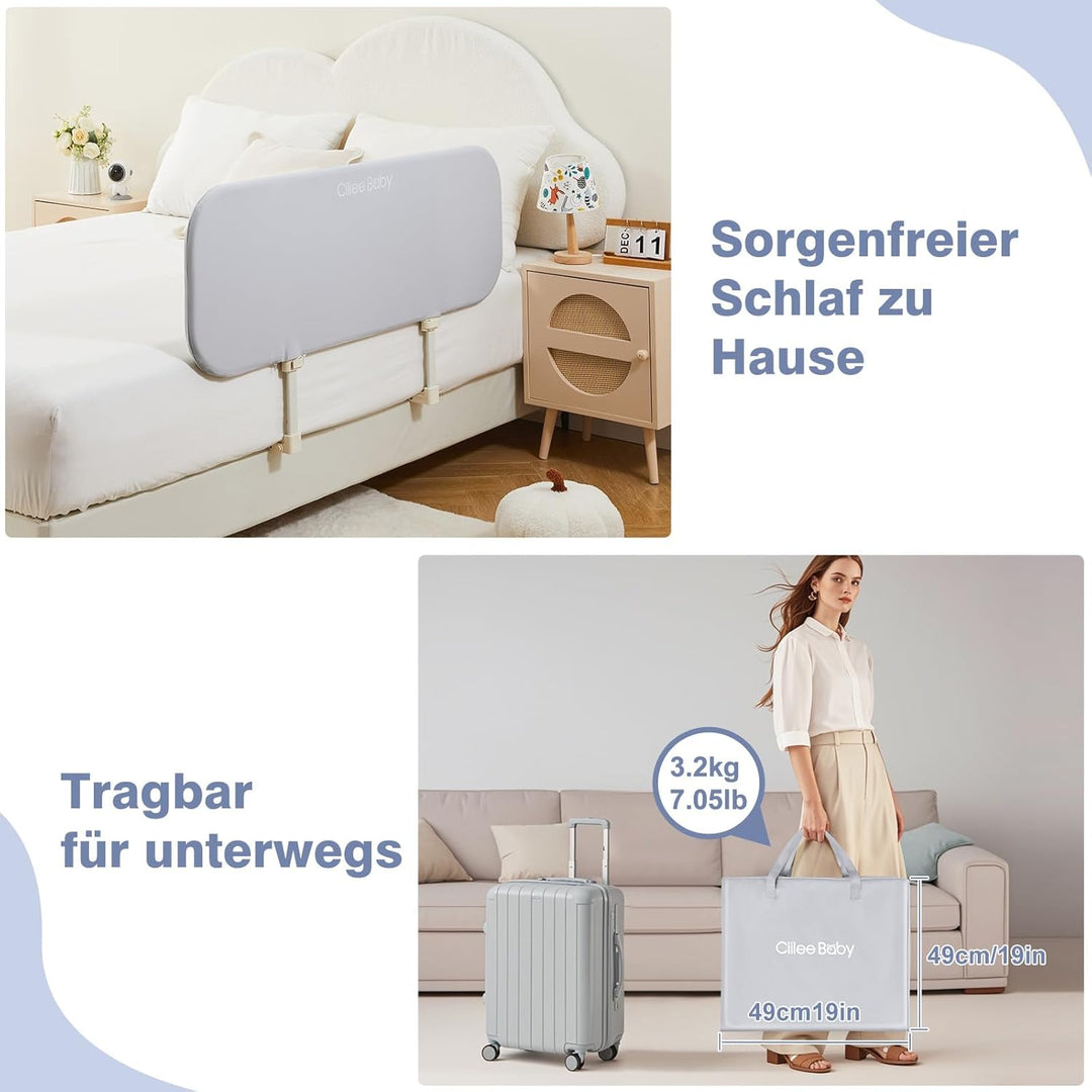 GUUSII HOME Bettgitter Rausfallschutz Boxspringbett Tragbares Bettschutzgitter Kinder Rausfallschutz