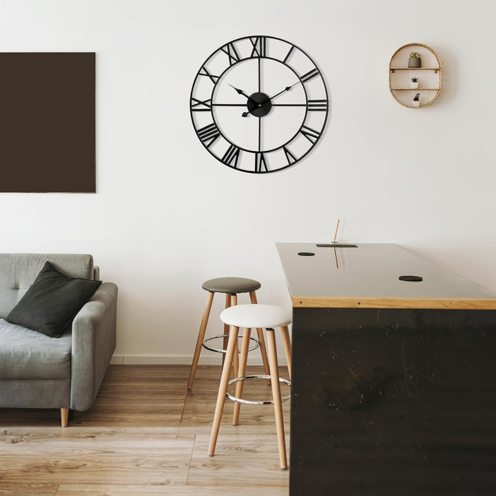 Mee 2ou Grosse Wanduhr Modern Nahezu Lautlos Ohne Tickgeräusche -80cm Durchmesser Römische Ziffern W