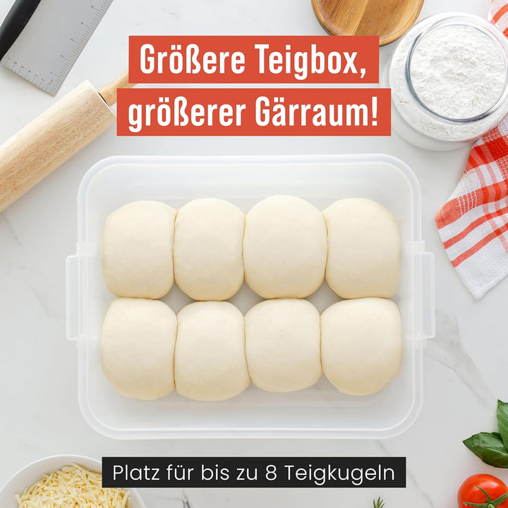 Chef Pomodoro Pizzaballenbox – Pizza Box – Pizzaballenbox mit Deckel – Pizzabox – Pizzateigbehälter