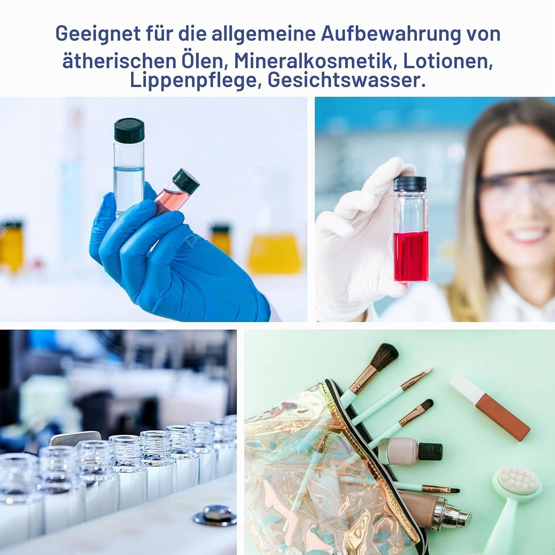 ALWSCI 144 Stücke 8ml Glasfläschchen Probe Klarglas Fläschchen, Probenahme Glasflaschen mit Schraubv
