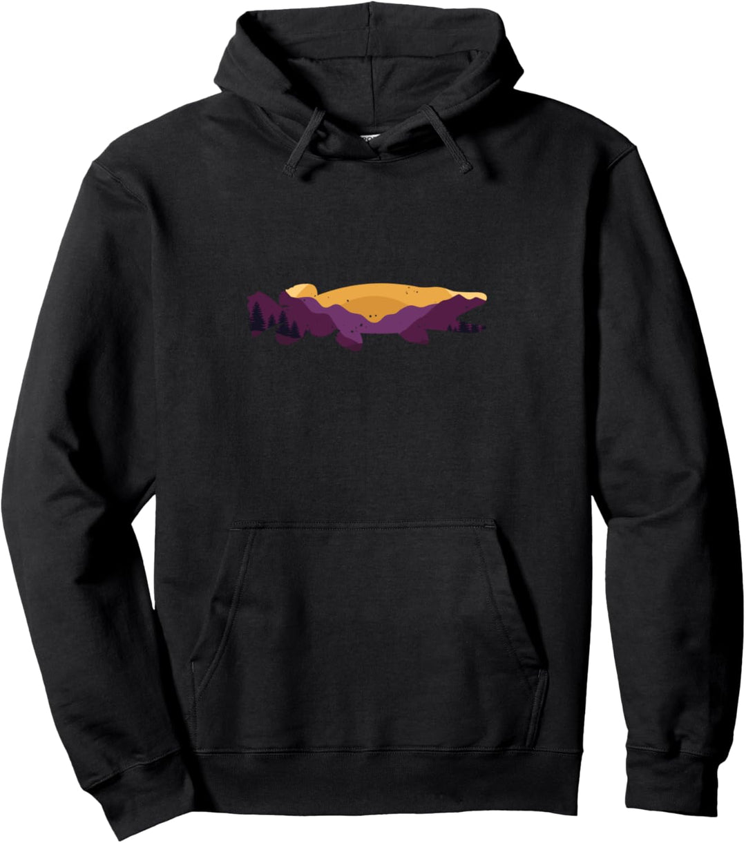 Retro Vintage Hecht Angeln Fischen Fisch Rute Pullover Hoodie