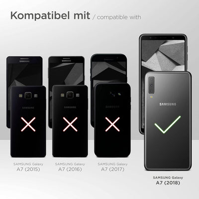 ONEFLOW Handykette 'Twist Strap' kompatibel mit Samsung Galaxy A7 (2018) Hülle zum Umhängen transpar