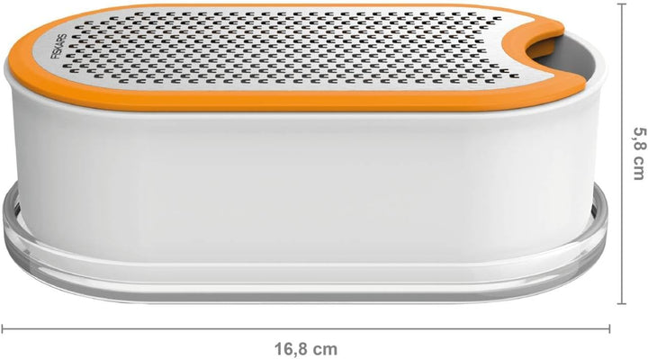 Fiskars Handreibe mit Behälter, Füllinhalt: 400 ml, Masse (LxBxH): 16,8 x 9,0 x 5,9 cm, Metall/Kunst