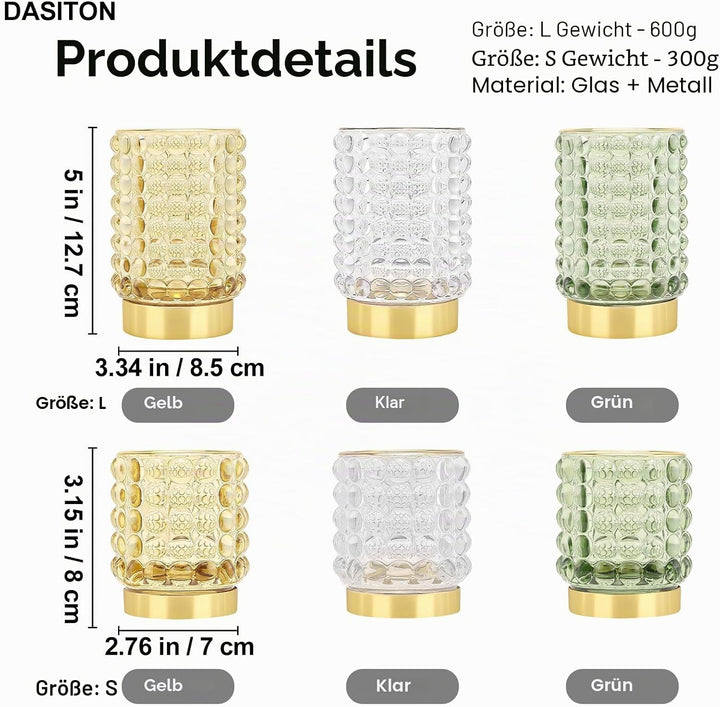 DASITON Make up Kosmetik Organizer, Make up Pinsel Organizer aus Glas, Pinselhalter Kosmetik Schmink