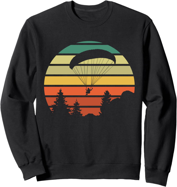 Paragliding Fallschirmspringen Vintage Sunset Paraglider Sky Diver Sweatshirt