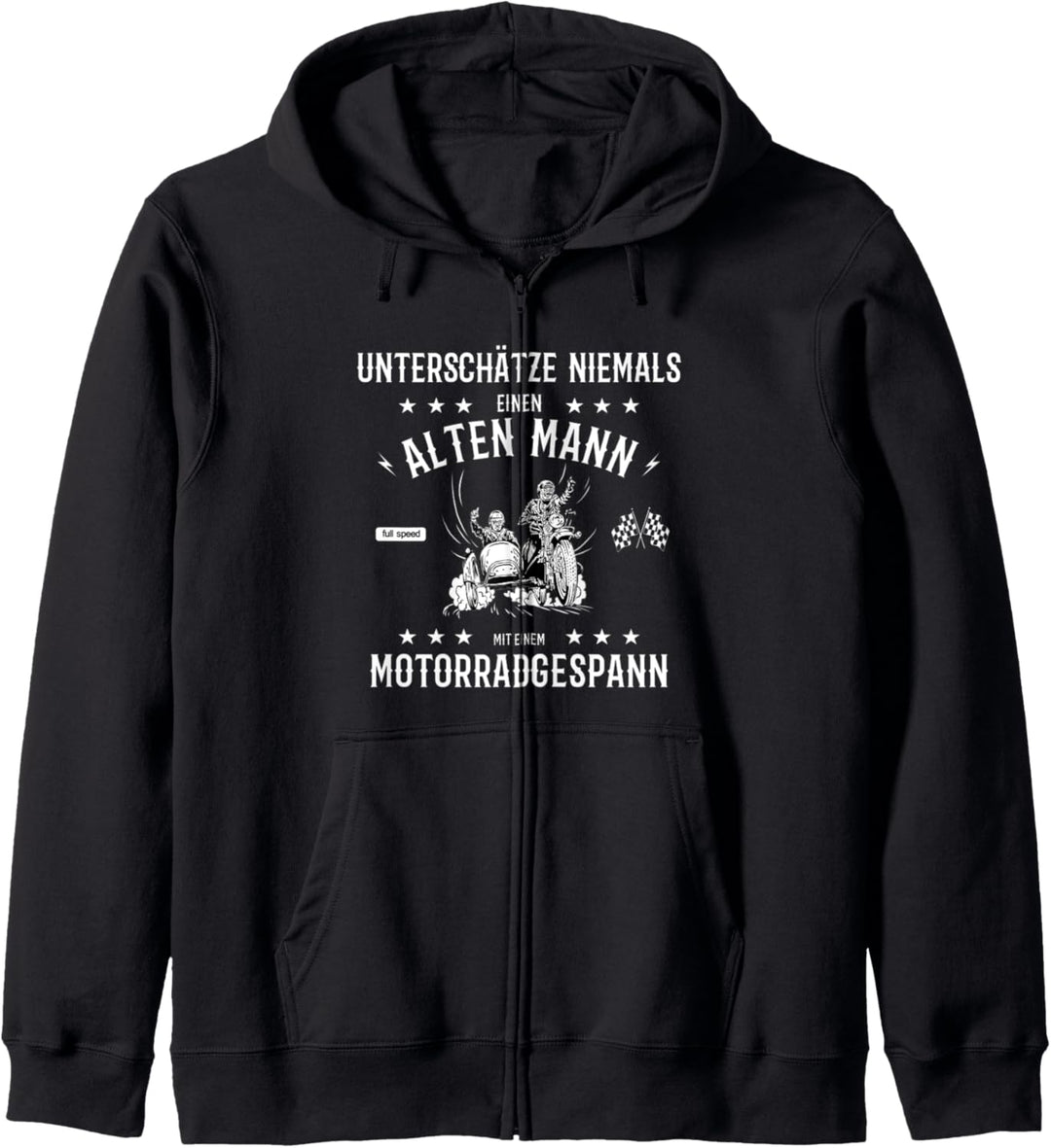 Motorrad Gespann Beiwagen Motorradfahrer lustiger Spruch Kapuzenjacke