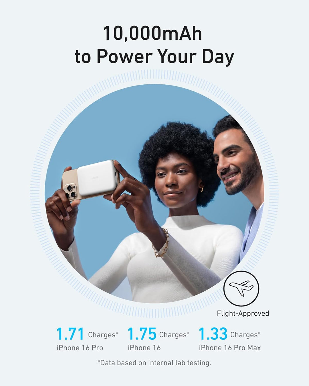 Anker MagGo Powerbank, Ultra-schlankes 10.000mAh magnetisches Akkupack, Qi2-zertifiziert, portabel,