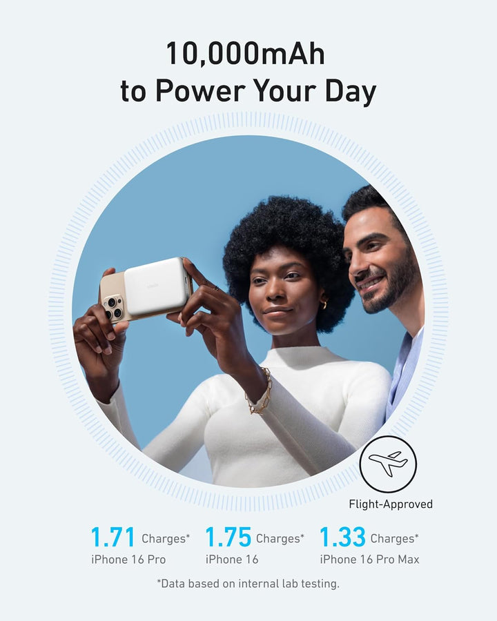 Anker MagGo Powerbank, Ultra-schlankes 10.000mAh magnetisches Akkupack, Qi2-zertifiziert, portabel,