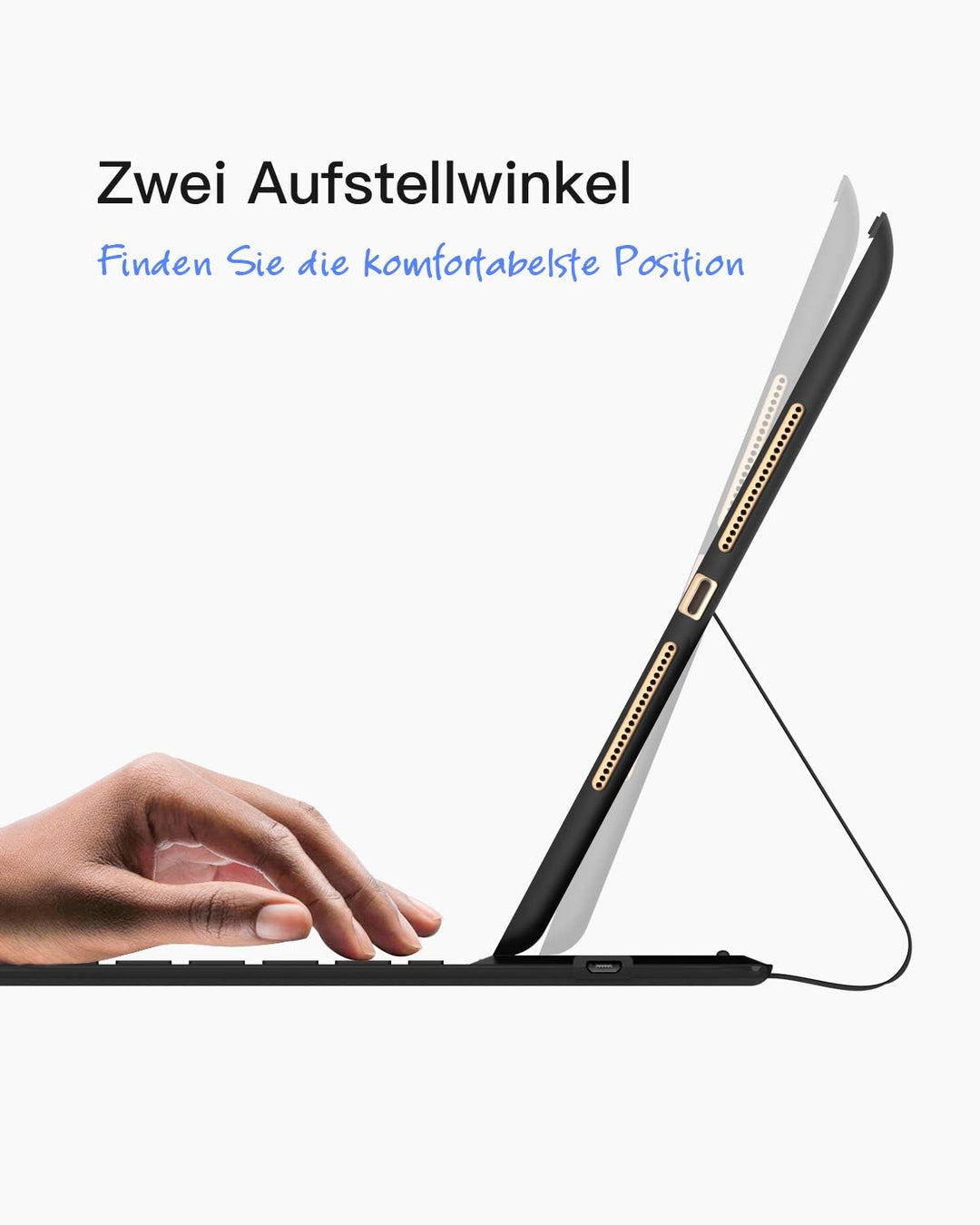 Inateck Ultraleichte Tastatur Hülle für iPad 2021(9th Gen)/iPad 2020(8th Gen)/iPad 2019(7th Gen) 10.
