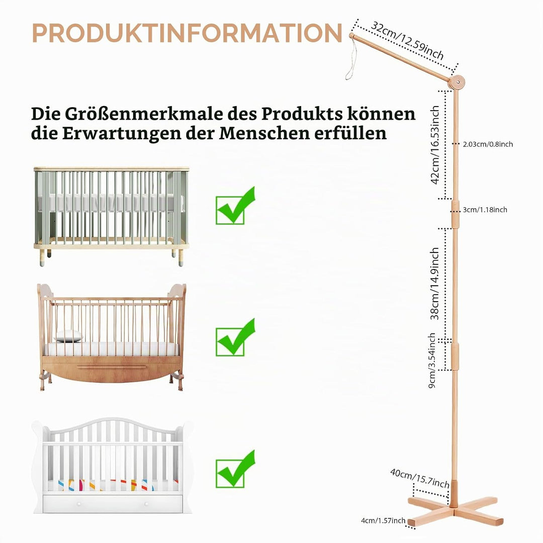 Bodenstehend Baby Mobile Halterung, Mobile Halterung Wickeltisch Holz, Mobile Wickeltisch für Aufhän