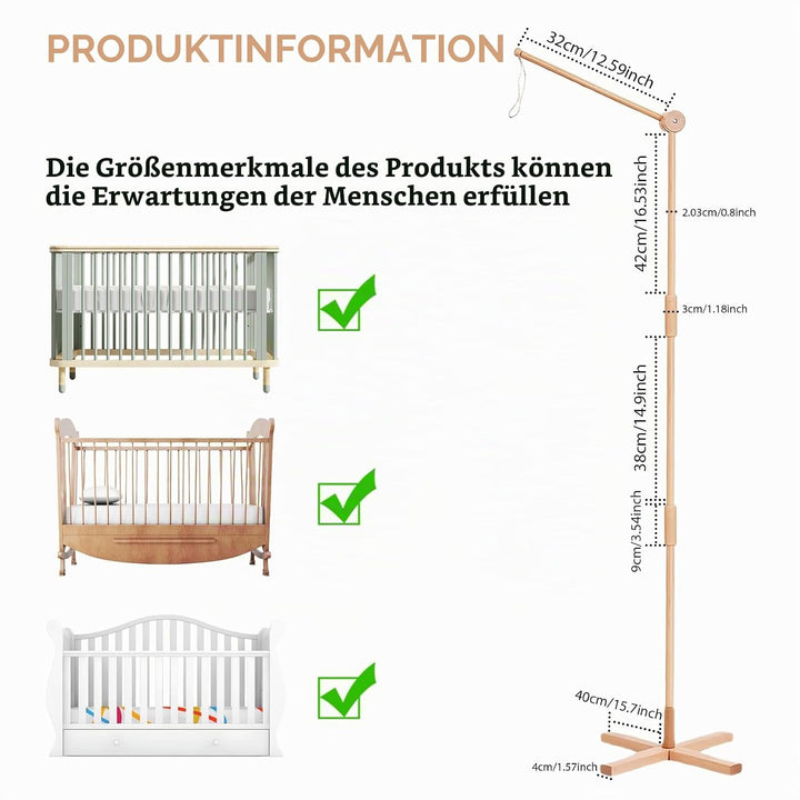 Bodenstehend Baby Mobile Halterung, Mobile Halterung Wickeltisch Holz, Mobile Wickeltisch für Aufhän