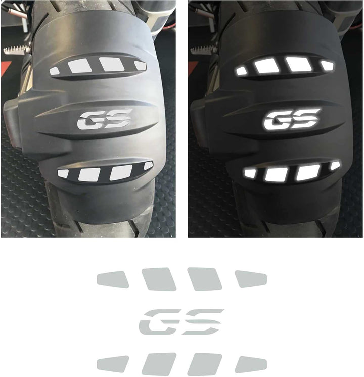3 Stück REFLEKTIERENDE Aufkleber Kompatibel mit Motorrad R 1200 1250 GS Adventure HECKFENDER Weiss