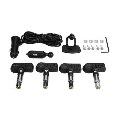 OUKENS Reifendruck-Überwachungssystem, Auto-TPMS-Reifendrucksensor mit LCD-Display-Monitor, 4 intern