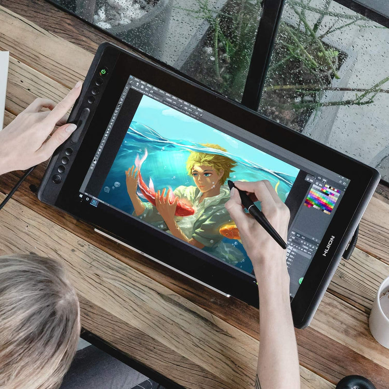 HUION Kamvas Pro 16 Grafiktablett mit Display Drawing Tablet mit Tilt-Funktion und 6 Drucktasten+1 T