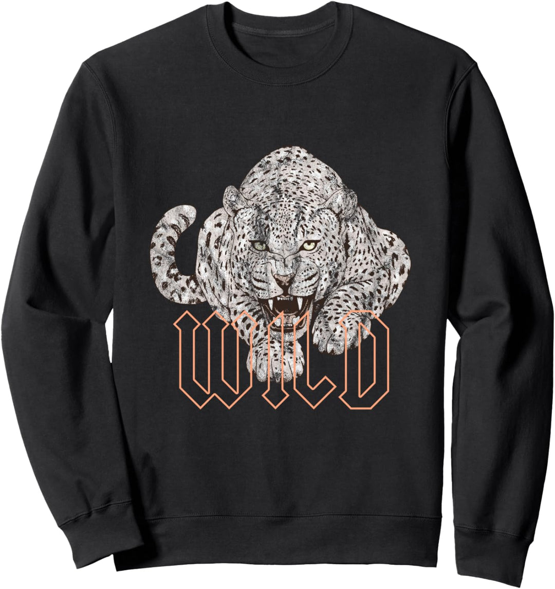 Wild Jaguar Leopard Cheetah Print Grafik Sweatshirt