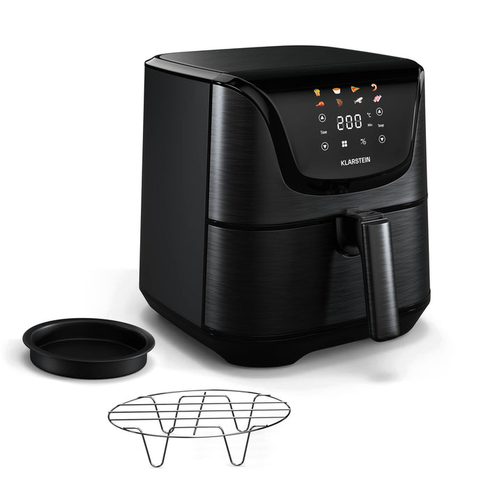 Klarstein AeroVital Deluxe Heissluftfritteuse – 5,4 L Airfryer, 1700 W, Touch-Display, 8 Programme,