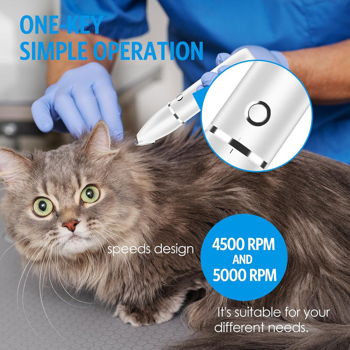 Brifit 2 IN 1 Leise Hundeschermaschine, IPX7 Wasserdicht Schermaschine Katze mit 2 Trimmerkopf, Elek