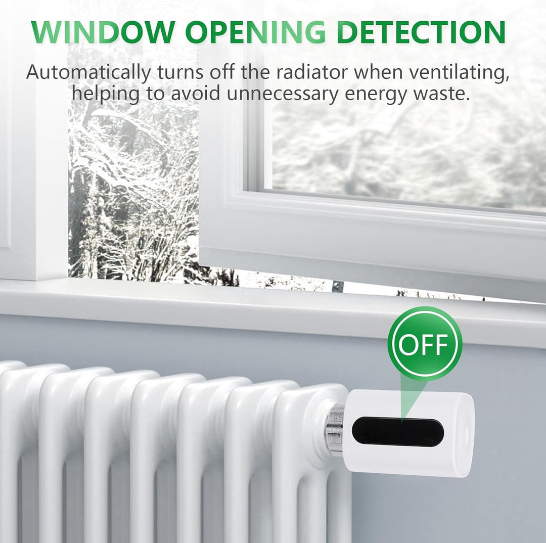 Wengart WiFi Heizkörperthermostat WG360, 2,4 GHz Tuya APP Heizkörperventil, programmierbares TRV zur