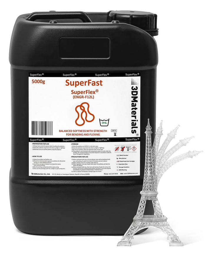 SuperFlex 3D-Druckerharz, Weichheit 80 A, Simuliert flexiblen gummi, hergestellt in Korea von 3DMate