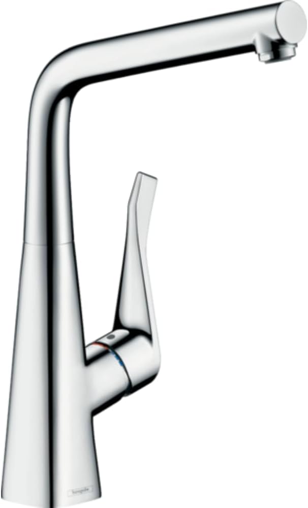 hansgrohe Metris Einhebel-Küchenarmatur, Komfort-Höhe 320mm mit Schwenkauslauf, Chrom Chrom ohne Sch