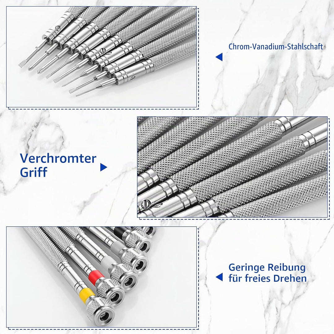 8 Stück Präzisions Schraubendreher, Juwelier Schraubendreher Set, Uhren Reparatur Schraubendreher Se
