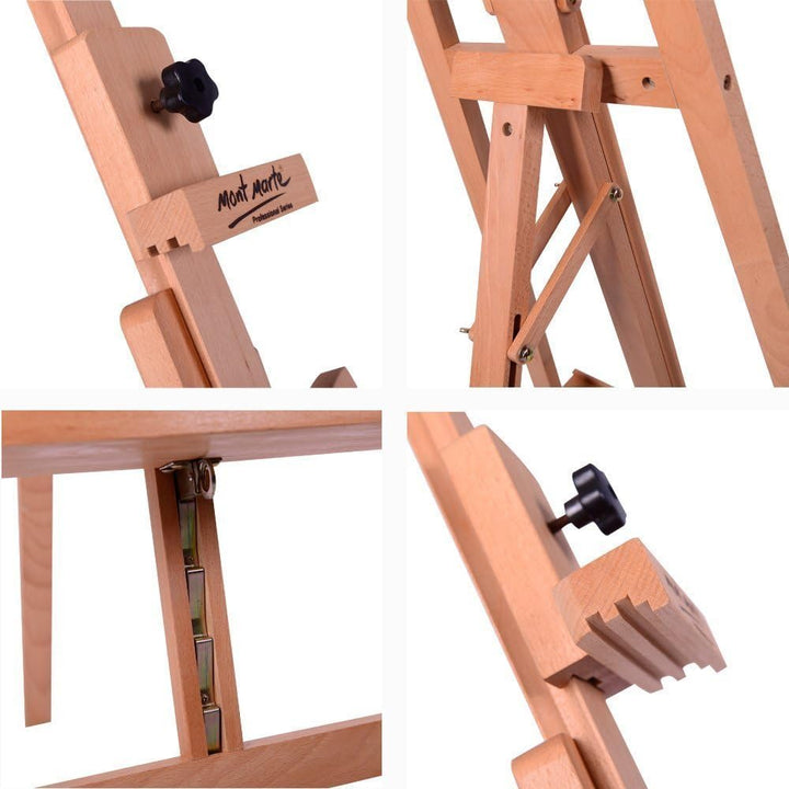 Mont Marte Neigbare Staffelei aus Holz, Klassische Staffelei mit A-Rahmen für alle Künstler
